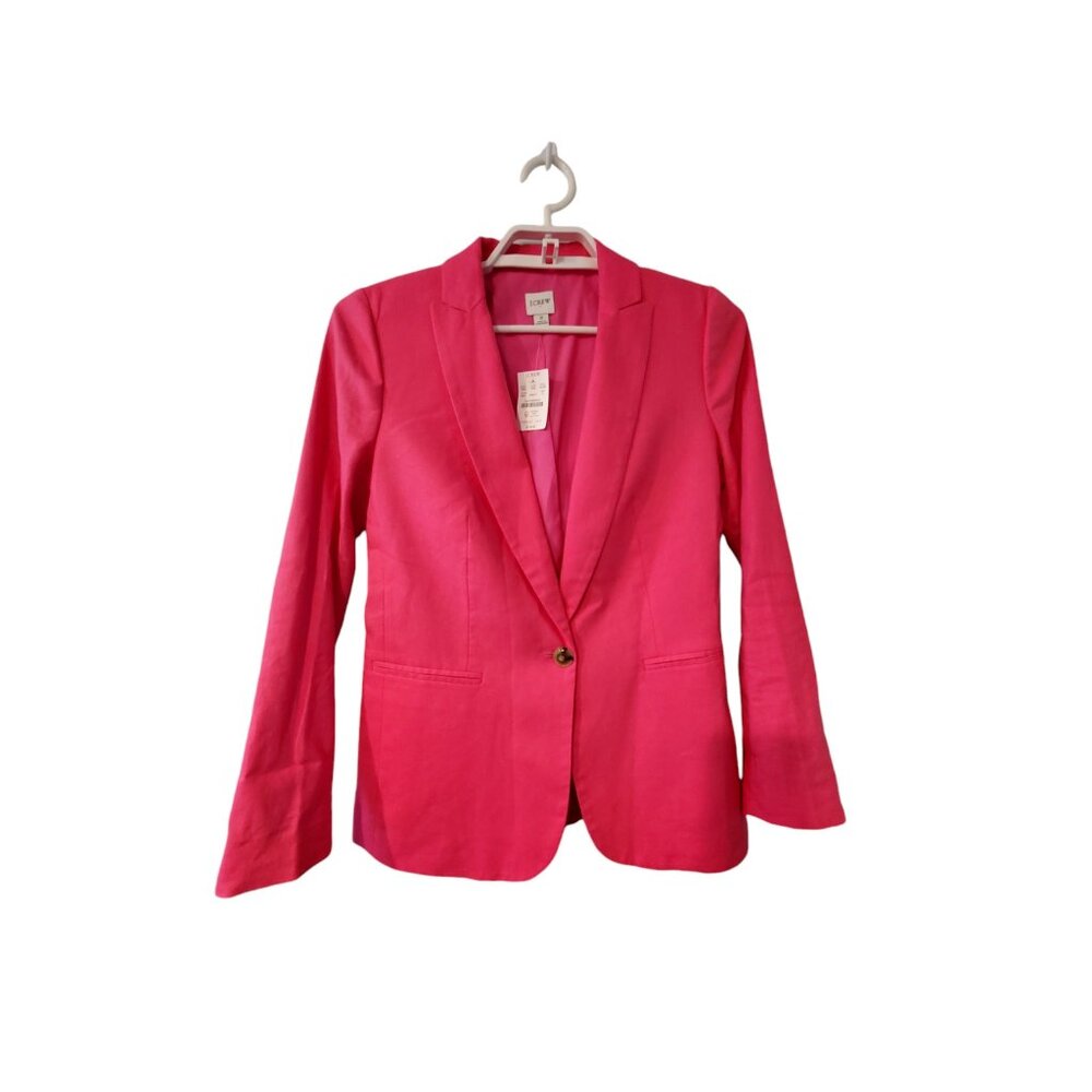 J Crew Factory nwt Holland Blazer womens size 2 linen blend pink Spring …